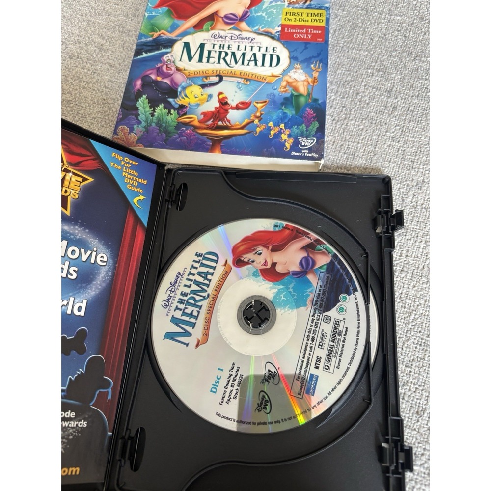 Disney DVD Lot Of 4 Platinum Edition 2 Disc Set Little Mermaid Snow White Alice - Picture 3 of 16